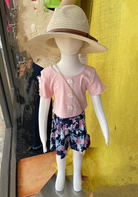 KIDS SALMON SHORTS SET