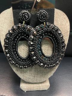black beaded earring