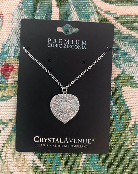 Silver Clear Heart Necklace