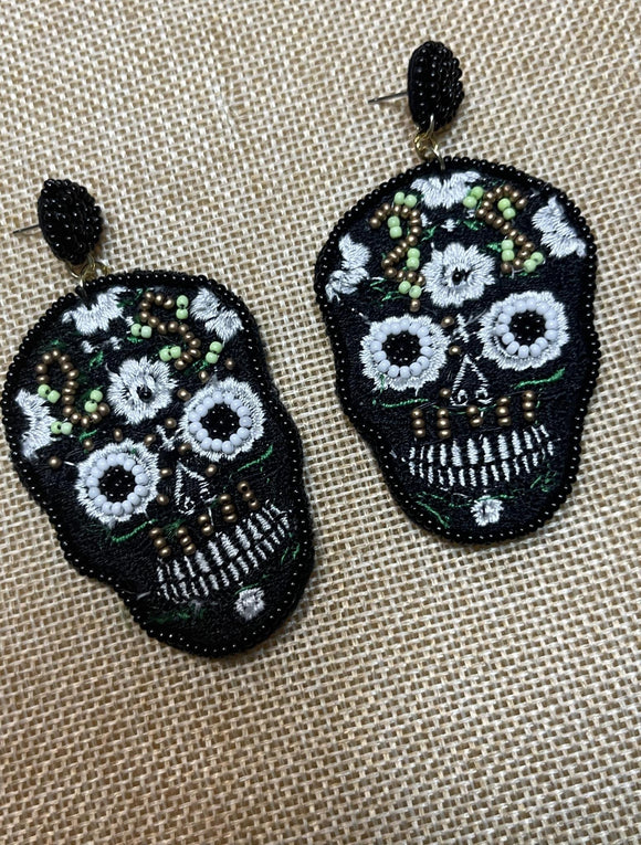 SKULL BLACK EARRINGS