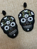 SKULL BLACK EARRINGS