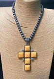 Mustard Cross Necklace