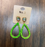 Neon Beaded Earrings