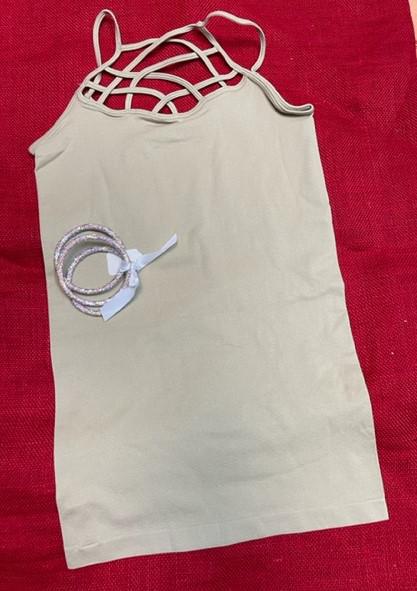 Khaki Criss Cross Tank
