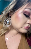 Beaded Oval Earrings