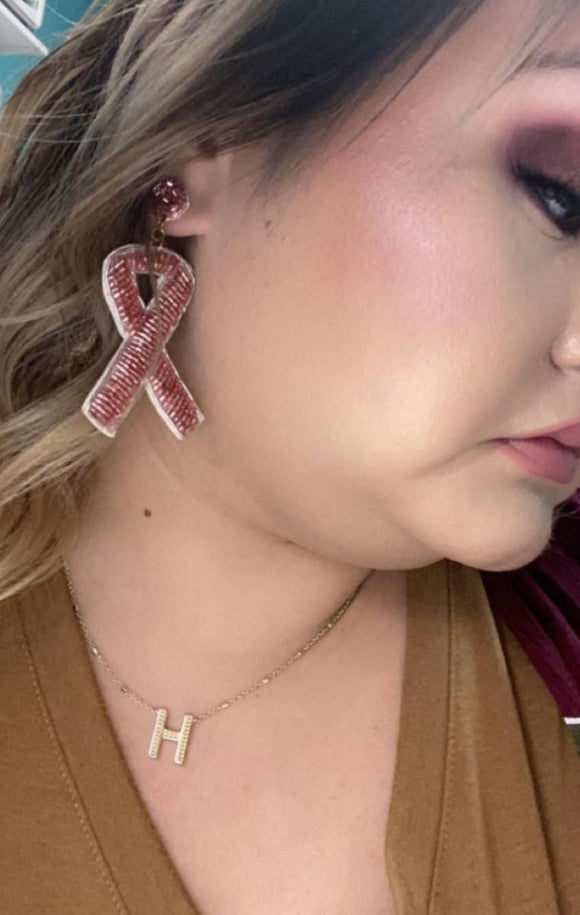 Pink Cancer Awareness Earrings
