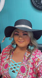 Black Hat W/ Silver Rhinestones