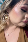 Beaded Oval Earrings