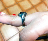 Black And Silver Plated Ring