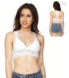 WHITE LACE BRALETTE