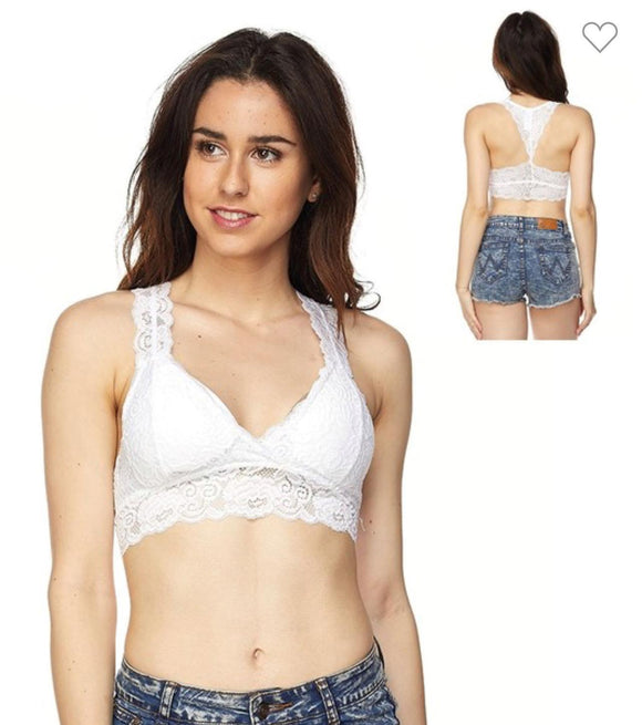 WHITE LACE BRALETTE