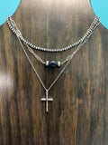 Triple Layer Cross Necklace