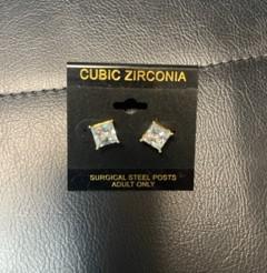 gold clear studs