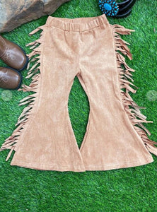 Kids Brown Fringe Pants