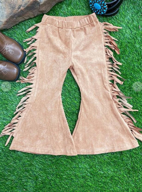Kids Brown Fringe Pants