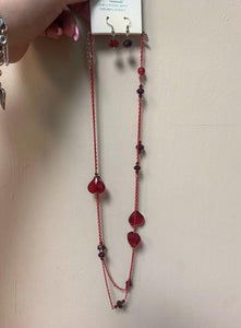 Red Heart Necklace Set