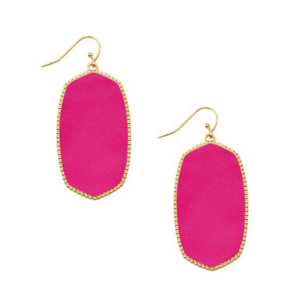 Hot Pink and Gold Earrings