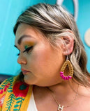 Wooden Carved Earrings