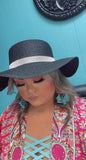 Black Hat W/ Silver Rhinestones